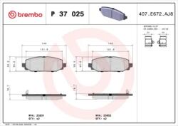 BREMBO fékbetét készlet, tárcsafék P37 025
