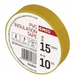 EMOS Szigetelőszalag Pvc 15 10 sárga (F61516)