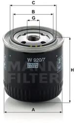 Mann Filter Olajszűrő W 920/7