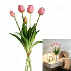  Szilikon Tulipán Gumírozott Élő Prémium Tulipán 41.5cm 5 db (YFDZ-6979382046811)