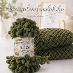alize Puffy 620 - sötét oliva (kézen kötés) (077PU)