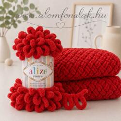 alize Puffy 106 - kármin piros (kézen kötés) (021PU)