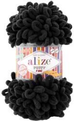 alize Puffy Fine 1060 - matt fekete (kötés kézzel, tű nélkül) (058fine)