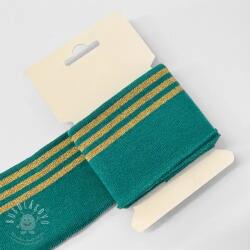  Körkötött passzé CUFF LUREX 7 cm teal/gold