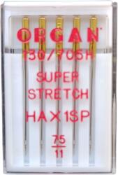 Organ Ace super stretch finete 75 - 5 buc cap colorat Organ Needles (55435075C) - tiparedecroitorie