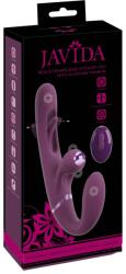 Javida Curea-on Fără Ham Flic Vibrator Dublu cu Flicking Tongue și Telecomandă Vibrator