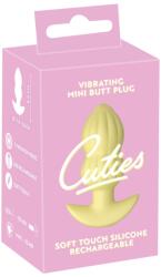 Cuties Vibrant Dop Anal Galben cu 7 Moduri de Vibrație și Textură Striată
