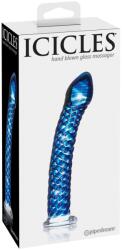 Icicles No. 29 Albastru Dildo din Sticlă Suflată Manual pentru Jocuri cu Temperatură Dildo