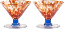&K Amsterdam Pahare de cocktail Coupe 9 cm, roșii, 2 buc (366-03) Pahar