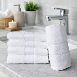 Kotonia Home Set 6 prosoape baie pentru maini Kotonia Home Hotel - Rise Satin - 30x50 cm, 100% Bumbac, 400 g/mp, alb (004809) Prosop