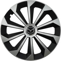 AutoHelix MSA Set 4 Capace Roti 15 inchi (R15) Fame Gri-Negru, Compatibile Cu Mazda (1970)