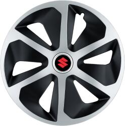AutoHelix MSA Set 4 capace roti Roco Gri-Negru R16 Compatibil Cu Suzuki (2754)