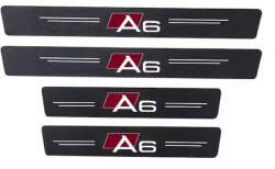 AutoHelix MSA Set 4 bucati autocolante din fibra de carbon anti-zgarieturi pentru pragurile usilor Audi A6 (MAF966)