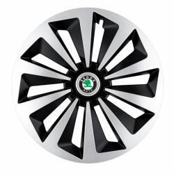 AutoHelix MSA Set 4 capace roti Fox Gri-Negru R15 Compatibil Cu Skoda (6214)