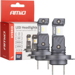AMiO Becuri auto LED seria HYBRID H7 H18 6000K Canbus 60W AMIO-04115 (04115)