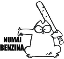 AutoHelix MSA Sticker clapeta rezervor auto, culoare neagra, " Numai Benzina (STKNBZ)