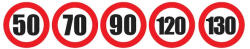 AutoHelix MSA Set Sticker limita viteza 50Km/H 70Km/H 90Km/H 120Km/H 130Km/H (afisare001)