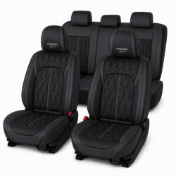 Carguard Huse auto premium 5 locuri Carguard Deluxe piele ecologică perforată - negru (CG_HSA025)