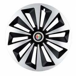 AutoHelix MSA Set 4 capace roti Fox Gri-Negru R14 Compatibil Cu Alfa Romeo (6141)