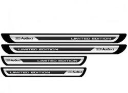 AutoHelix MSA Set 4 stickere protectii praguri gri pentru Audi A3, Creative Rey® crom (4505)