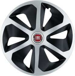 AutoHelix MSA Set 4 capace roti Roco Gri-Negru R15 Compatibil Cu Fiat (2660)