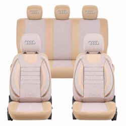 AutoHelix MSA Set Huse Scaune Universale City BEJ, Personalizate cu Audi tetiera neagra (CityAudi)