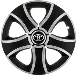AutoHelix MSA Set 4 Capace Roti 15 inchi (R15) Bis Gri-Negru, Compatibile Cu Toyota (3255)