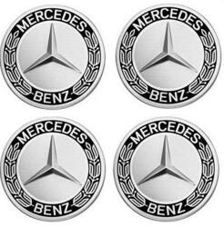 AutoHelix MSA set 4 Capace jante aliaj Mercedes Benz 75mm Negru/Crom (A1714000025-BlackCrom-1)