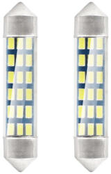 AMiO Set 2 becuri auto C5W/ Sofit, Standard 3014, 18 SMD, 41 mm, 12V, culoare alb (AX_01092)