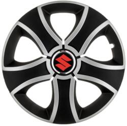 AutoHelix MSA Set 4 Capace Roti 14 inchi (R14) Bis Gri-Negru, Compatibile Cu Suzuki (3250)