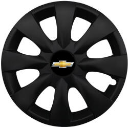 AutoHelix MSA Set 4 capace roti potrivite jantelor de 15 inchi (R15) compatibile CHEVROLET, Model - 316 Black Edition (316ChevroletBlack)