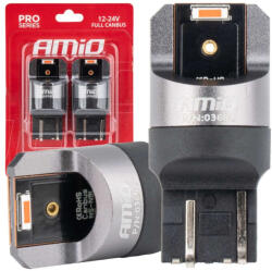 AMiO Becuri LED FULL CANBUS PRO W21/5W 2x1860 SMD roșu 12V 24V (AX_03602)