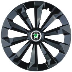 AutoHelix MSA Set 4 Capace Roti 15 inchi (R15) Fame Negru, Compatibile Cu Skoda (10064)