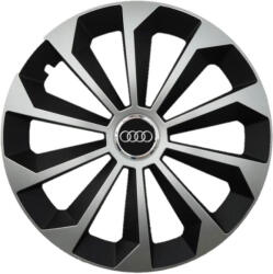 AutoHelix MSA Set 4 Capace Roti 15 inchi (R15) Fame Gri-Negru, Compatibile Cu Audi (1903-1903)