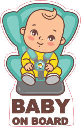 Creative Rey Sticker auto, Priti Global, baby on board, bebe in scaun, 20 cm, Creative Rey® (5902211920183-18863)