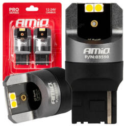 AMiO Becuri Canbus PRO WY21W , 4x3030 SMD portocaliu 12V 24V AMIO-03590 (AX_03590)