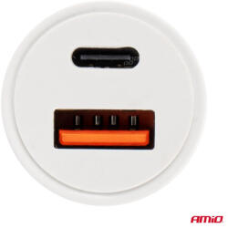 AMiO Priză de alimentare, USBC + USB, Fast Charging 20W, 12/24V (AX_02933)