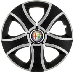 AutoHelix MSA Set 4 Capace Roti 15 inchi (R15) Bis Gri-Negru, Compatibile Cu Alfa Romeo (3101)