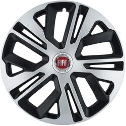 AutoHelix MSA Set 4 Capace Roti 14 inchi (R14) Raven Gri-Negru, Compatibile Cu Fiat (1675)