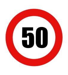 AutoHelix MSA Abțibild limitator viteză, 50 km (AX_AL 50)