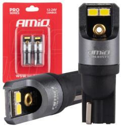 AMiO Set becuri CANBUS PRO T10 W5W becuri LED 4x2016 SMD alb 12V 24V (AX_03577)