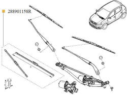 Renault Set Stergatoare Parbriz 500/500 Mm (cx_288901158r)