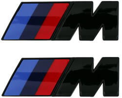 AutoHelix MSA Set 2 Embleme ABS Aripa Logo M Performance Negru Lucios (967-1)