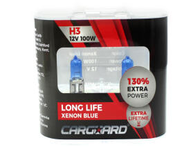 Carguard Set de 2 becuri Halogen H3, 100W +130% Intensitate - LONG LIFE - CARGUARD (CG_BHA032)