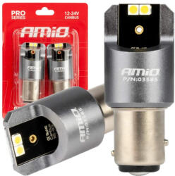 AMiO Set becuri auto PRO seria BAY15D P21/5W 4x3030 SMD Alb 12/24V AMIO-03585 (AX_03585)