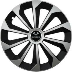 AutoHelix MSA Set 4 Capace Roti 15 inchi (R15) Fame Gri-Negru, Compatibile Cu SsangYong (2144)