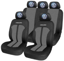 AutoHelix MSA Set Huse Scaune Universale Premium Carguard Personalizate cu Volkswagen - Negru/Gri (HLXgri.17)