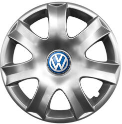AutoHelix MSA Set 4 capace roti potrivite jantelor de 15 inchi (R15) compatibile gama Volkswagen, model - 326, Sigla Albastra (326VwAlbastru)