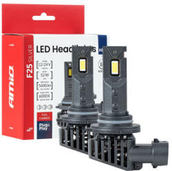 AMiO Set becuri auto LED F25 ARGINTII CANBUS 52W HB3 9005 12V 24V AMIO-04706 (AX_04706)