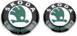 Maf Auto Tuning Set embleme Skoda, 90mm fata si 80mm spate, glossy, verde inchis (K0286-0626-012)